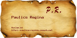 Paulics Regina névjegykártya